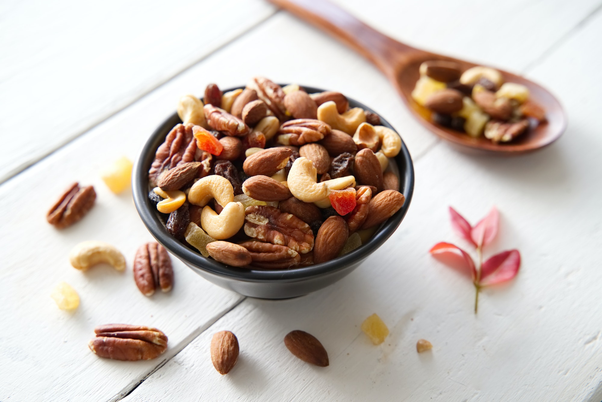 Mix nuts and dried fruits background and wallpaper.